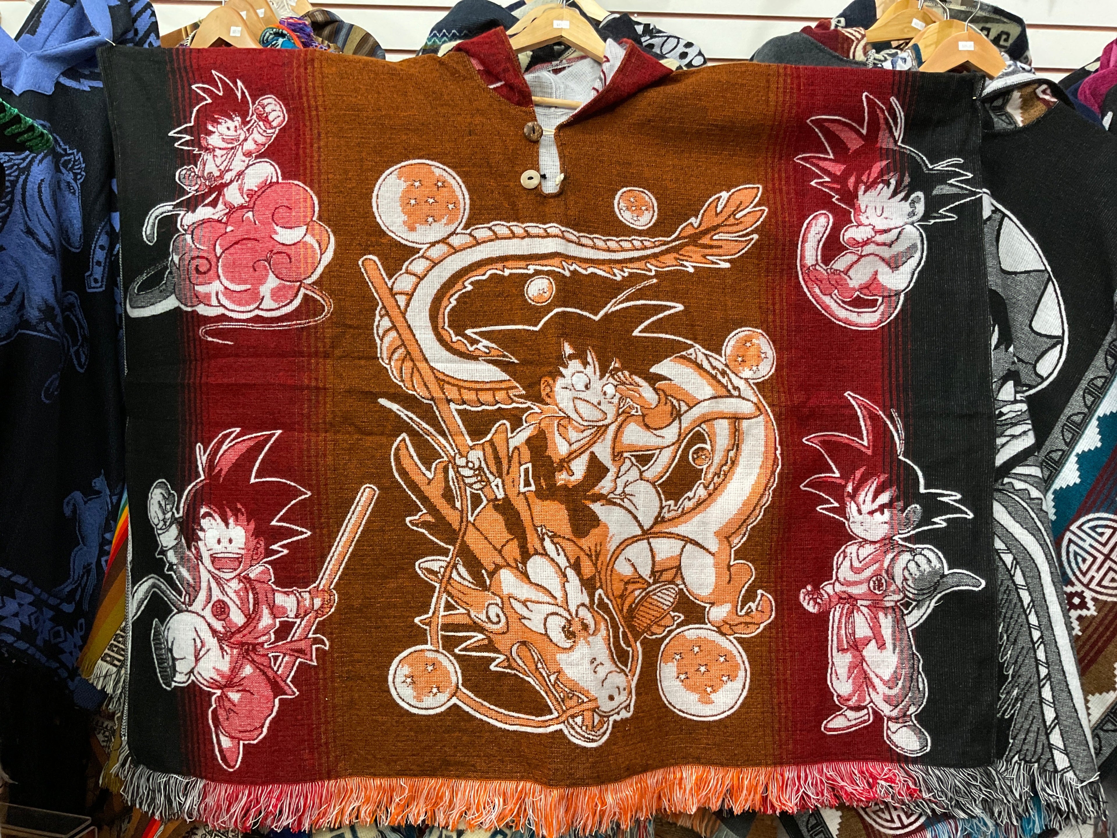 Alpaca Wool Poncho with Hood - Anime Collection - Dragon 1