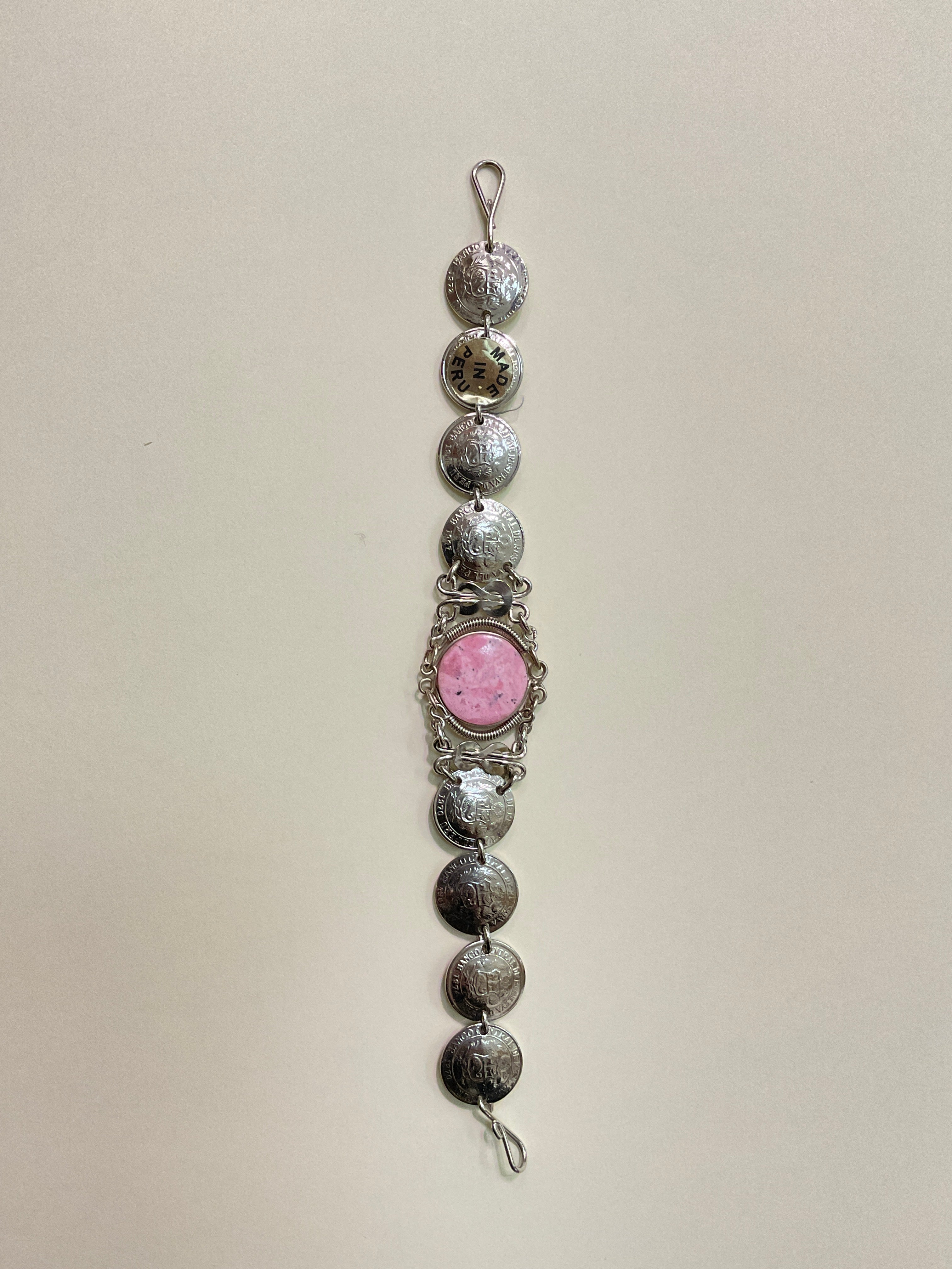 Peruvian Coin With Stone Bracelet