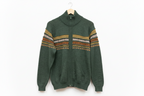 Zip-Up Baby Alpaca Cardigan Sweater, Llama pattern
