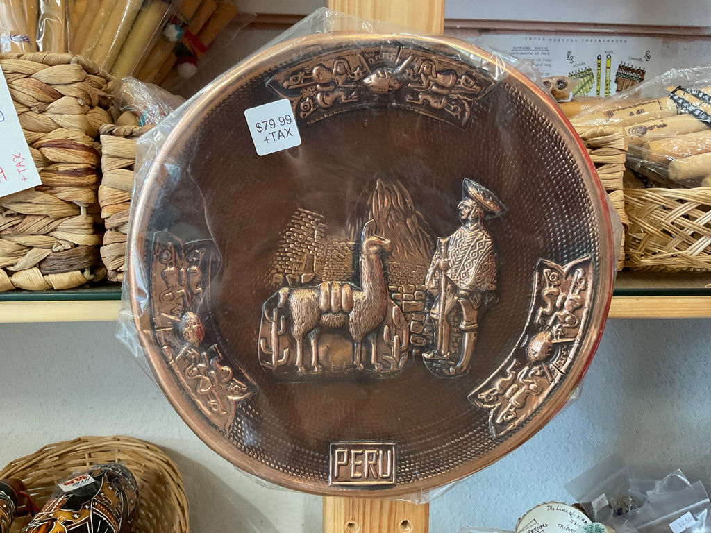 Peruvian Decorative Copper Wall Plate