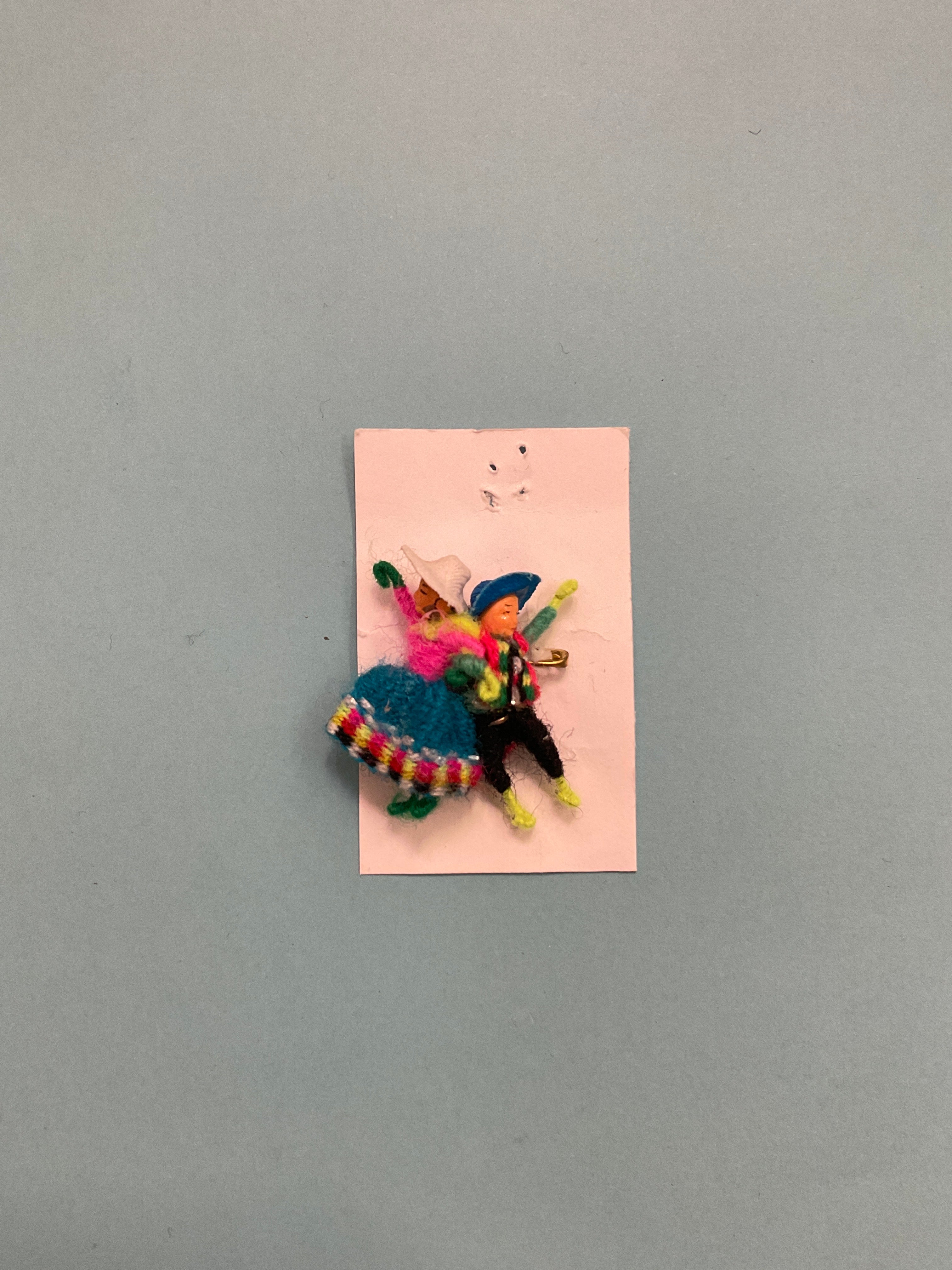 Handmade Andean Couple Worry Doll Pins