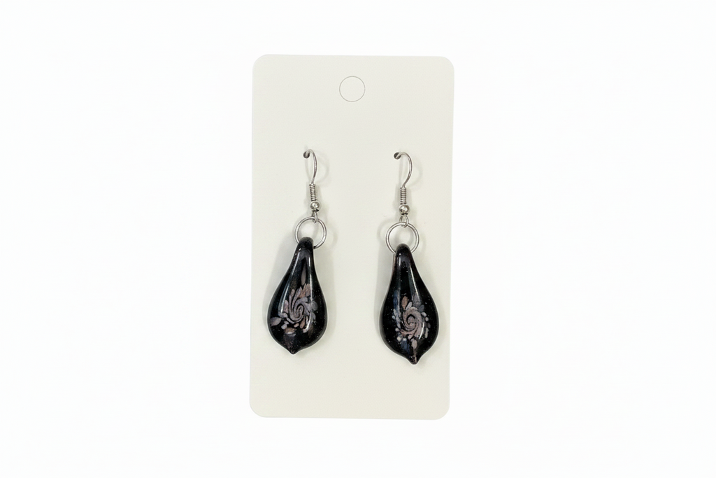 Pendientes de gota de cristal de Murano