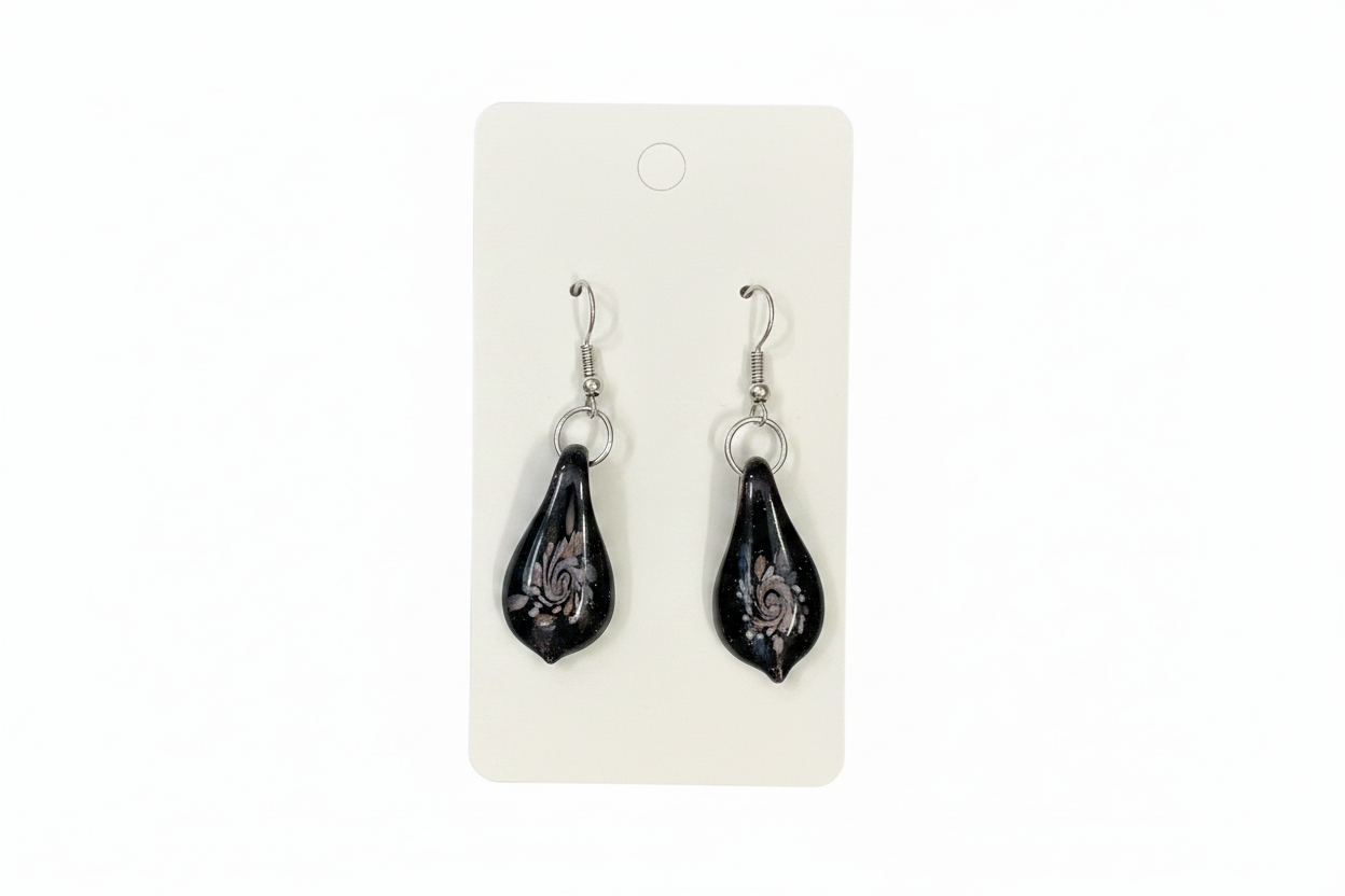 Pendientes de gota de cristal de Murano