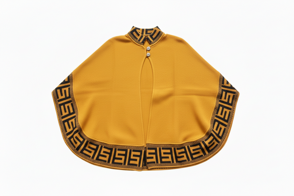 Poncho de alpaca con botones para mujer