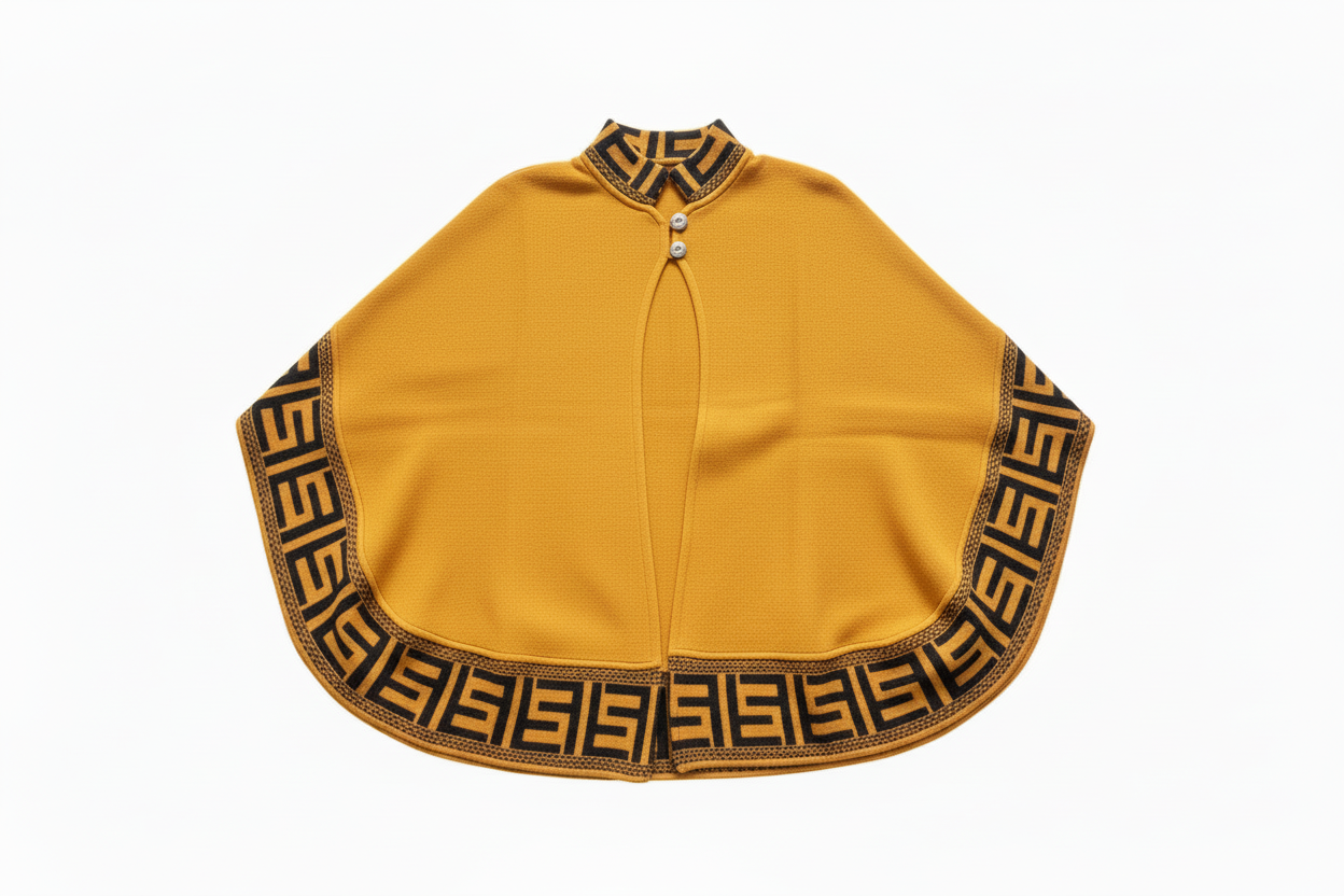 Poncho de alpaca con botones para mujer