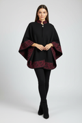 Poncho de alpaca con botones para mujer