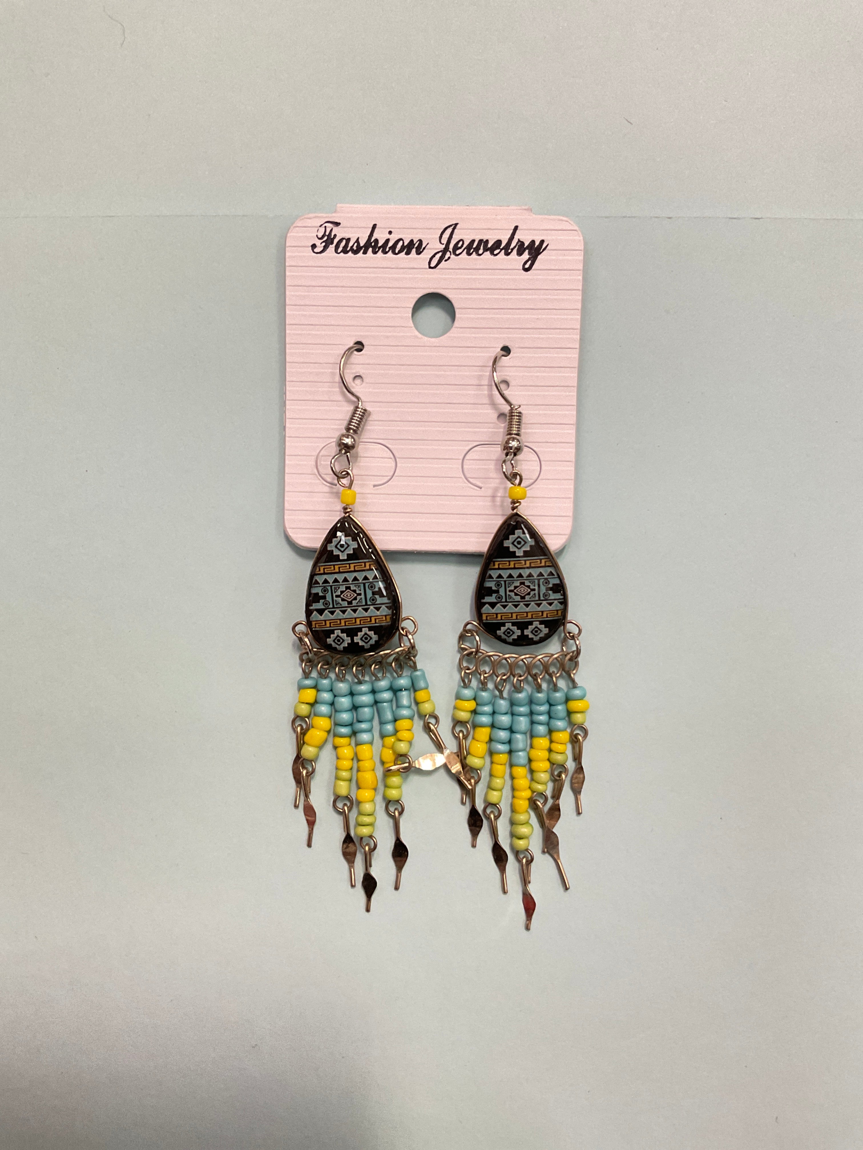 Hand Painted Tribal Earrings