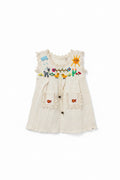 Vestido de algodón peruano bordado a mano para niña