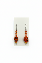 Dangle Ceramic Skull Earrings
