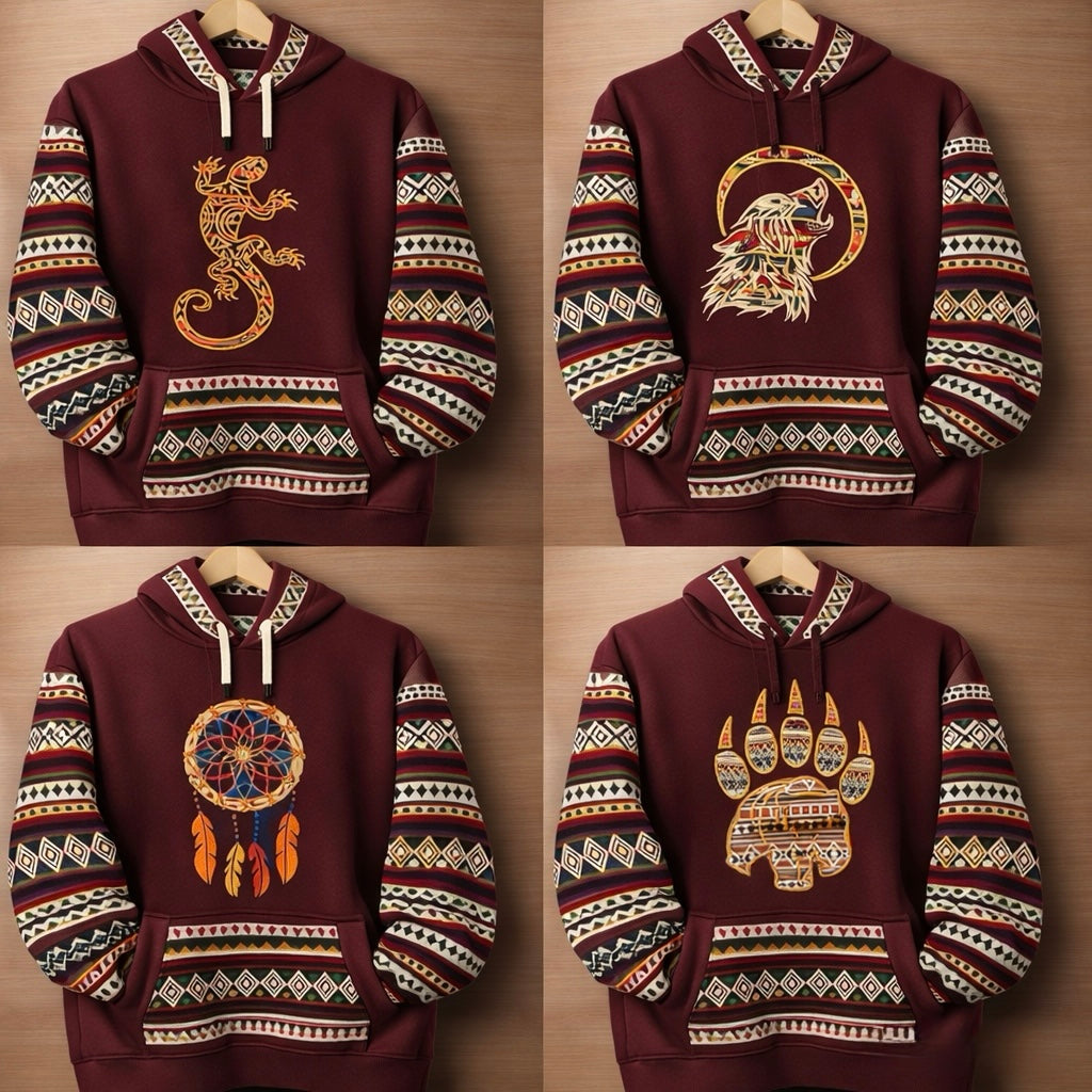 Unisex Native Hoodie with Andean Woven Accents