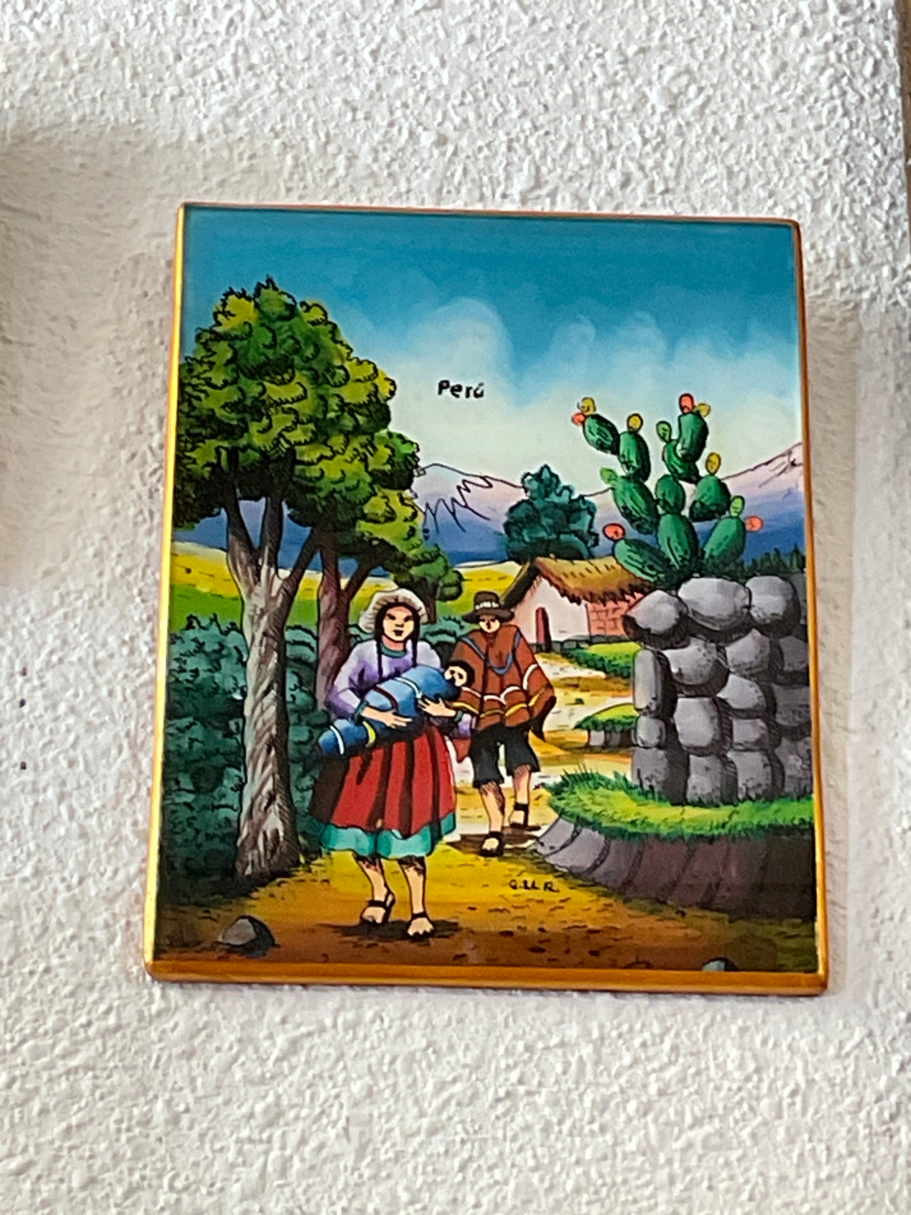 Obra de arte en vidrio pintado