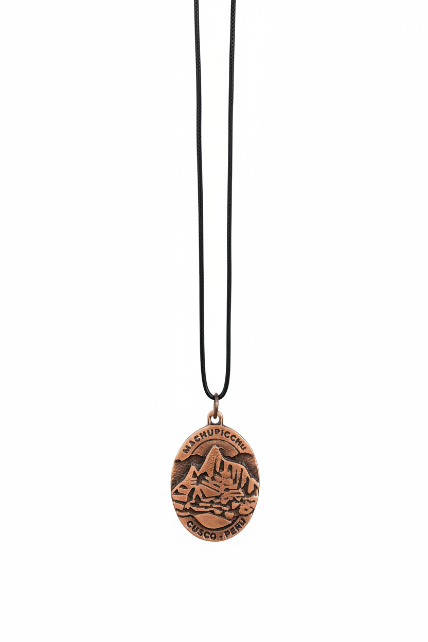 Machu Pichu Peru Copper Pendant Necklace