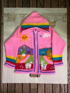 Suéter tipo cárdigan tejido a mano para niños