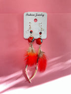 Pendientes Huayruro con Pluma
