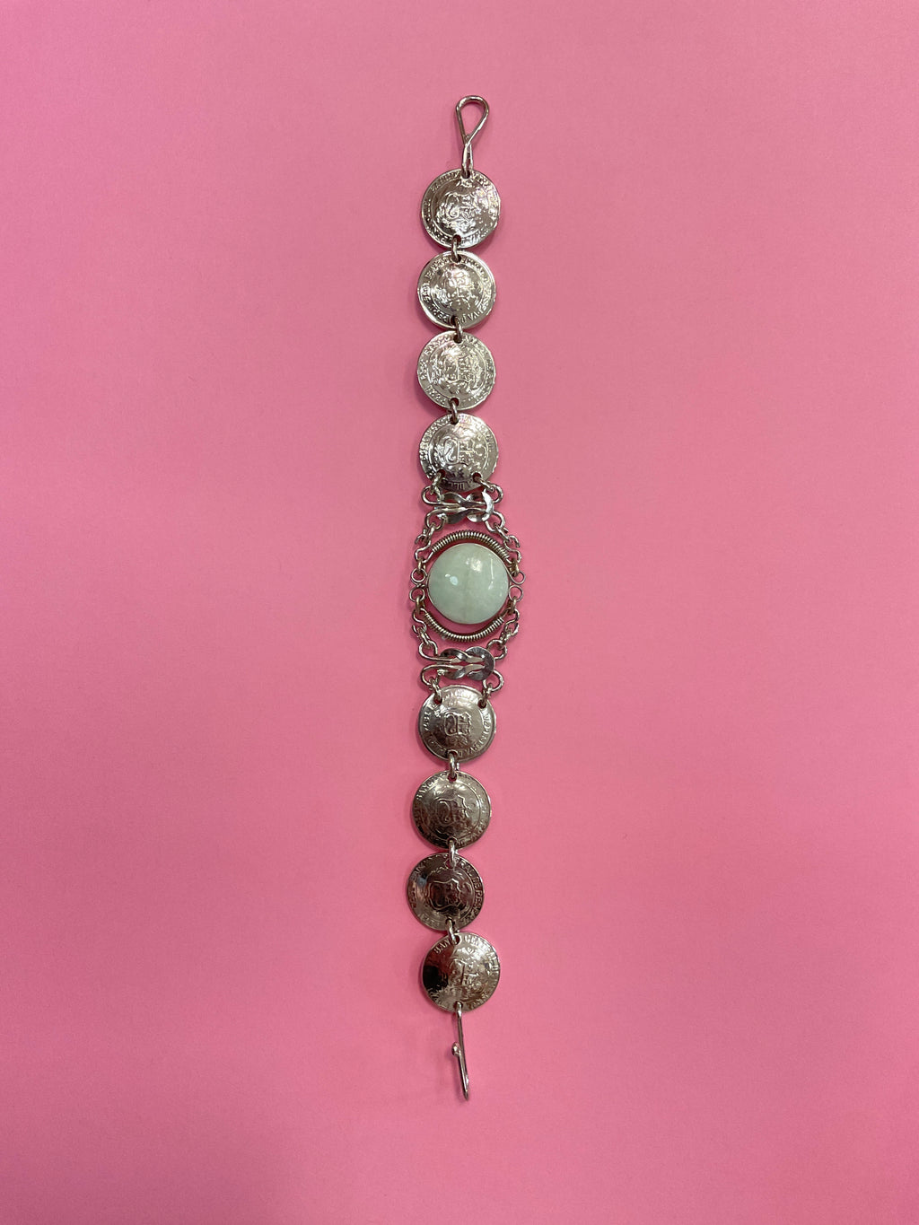 Peruvian Coin With Stone Bracelet