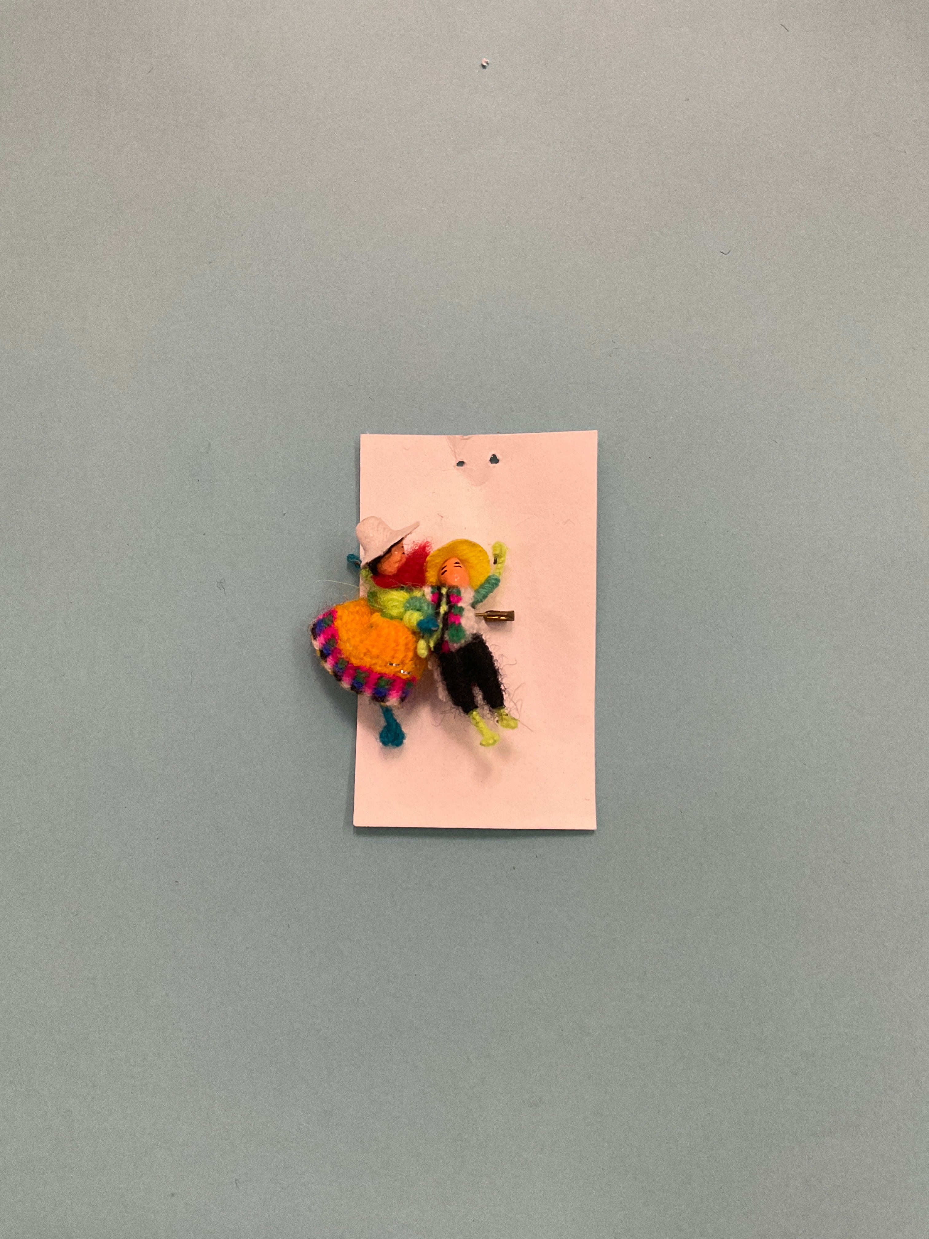 Handmade Andean Couple Worry Doll Pins
