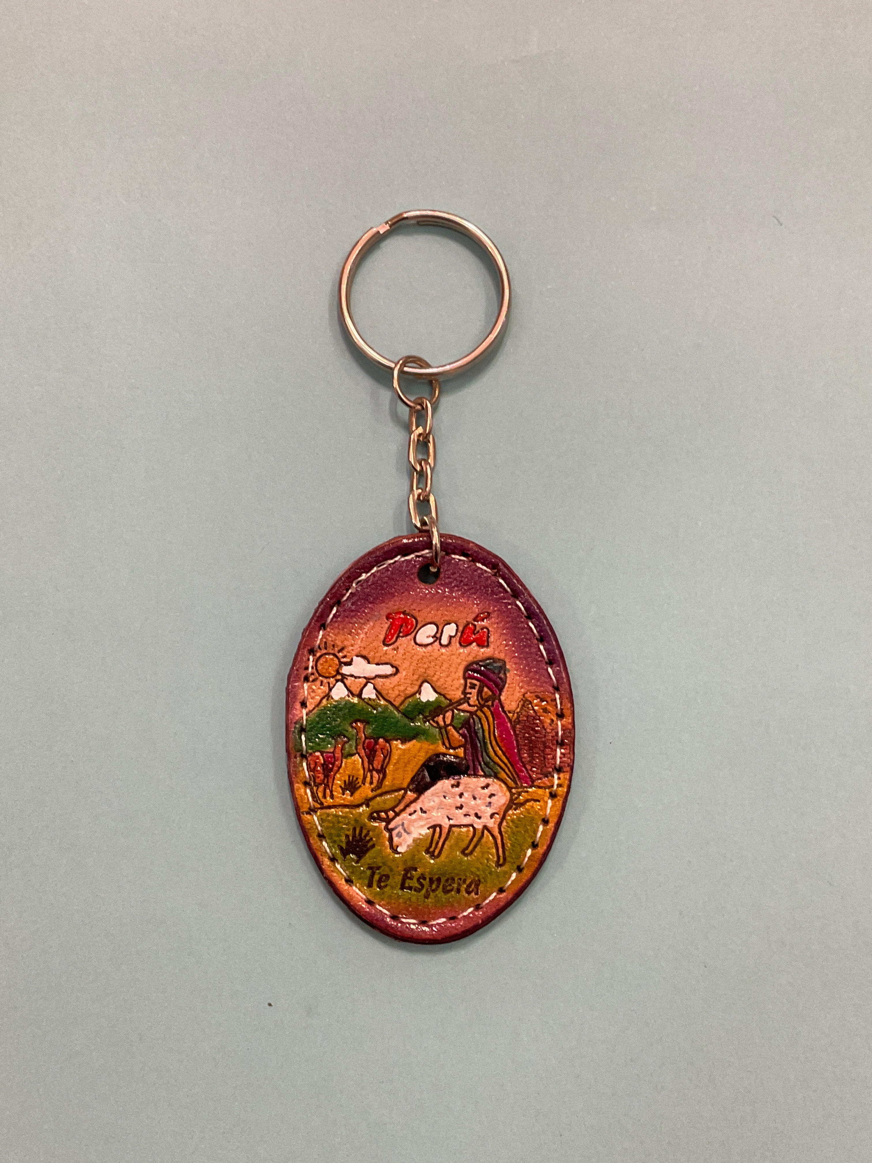 Peruvian Leather Keychain