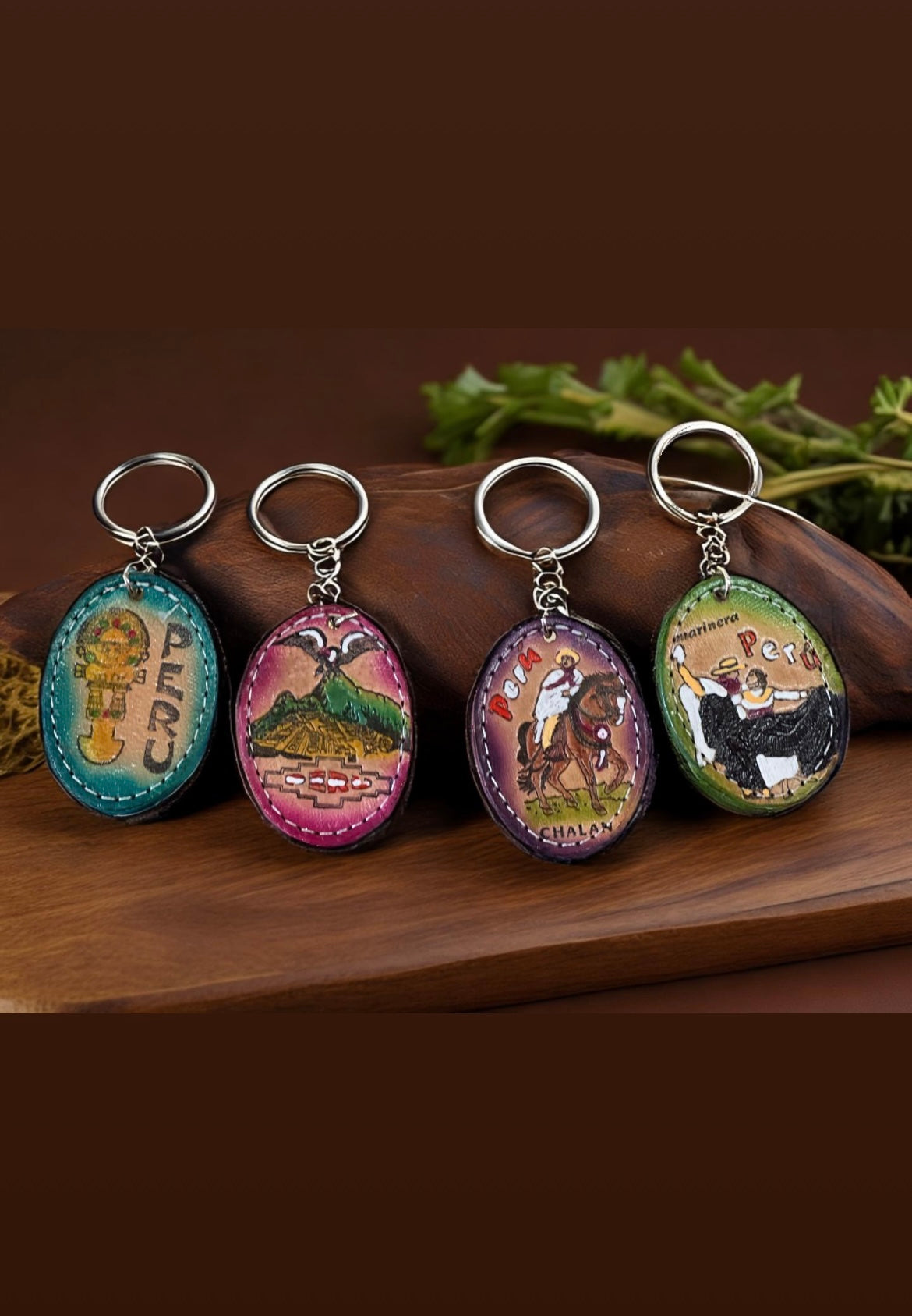 Handcrafted Leather Keychains – Peruvian Designs – Peruvian Crafts