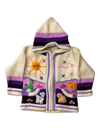 Suéter tipo cárdigan tejido a mano para niños