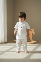 Kids Open Collar Shirt & pants Set organic cotton (Camisa abierta)