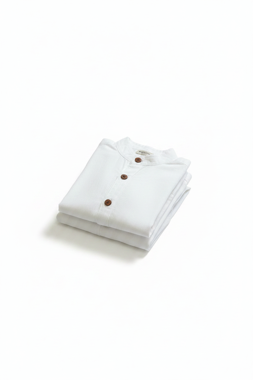 Kids Open Collar Shirt & pants Set organic cotton (Camisa abierta)