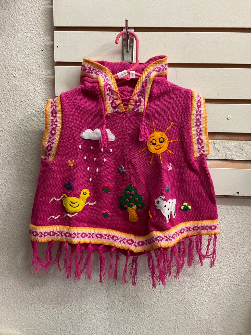 Chaleco tipo poncho para niños