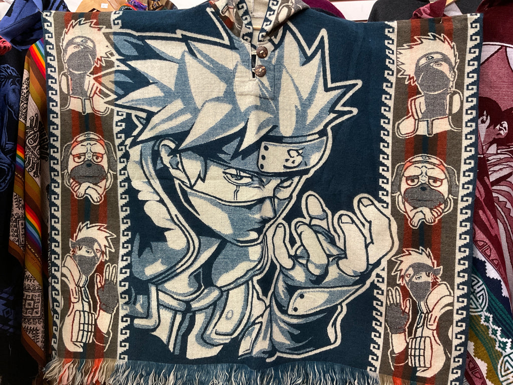 Alpaca Wool Poncho with Hood - Naruto