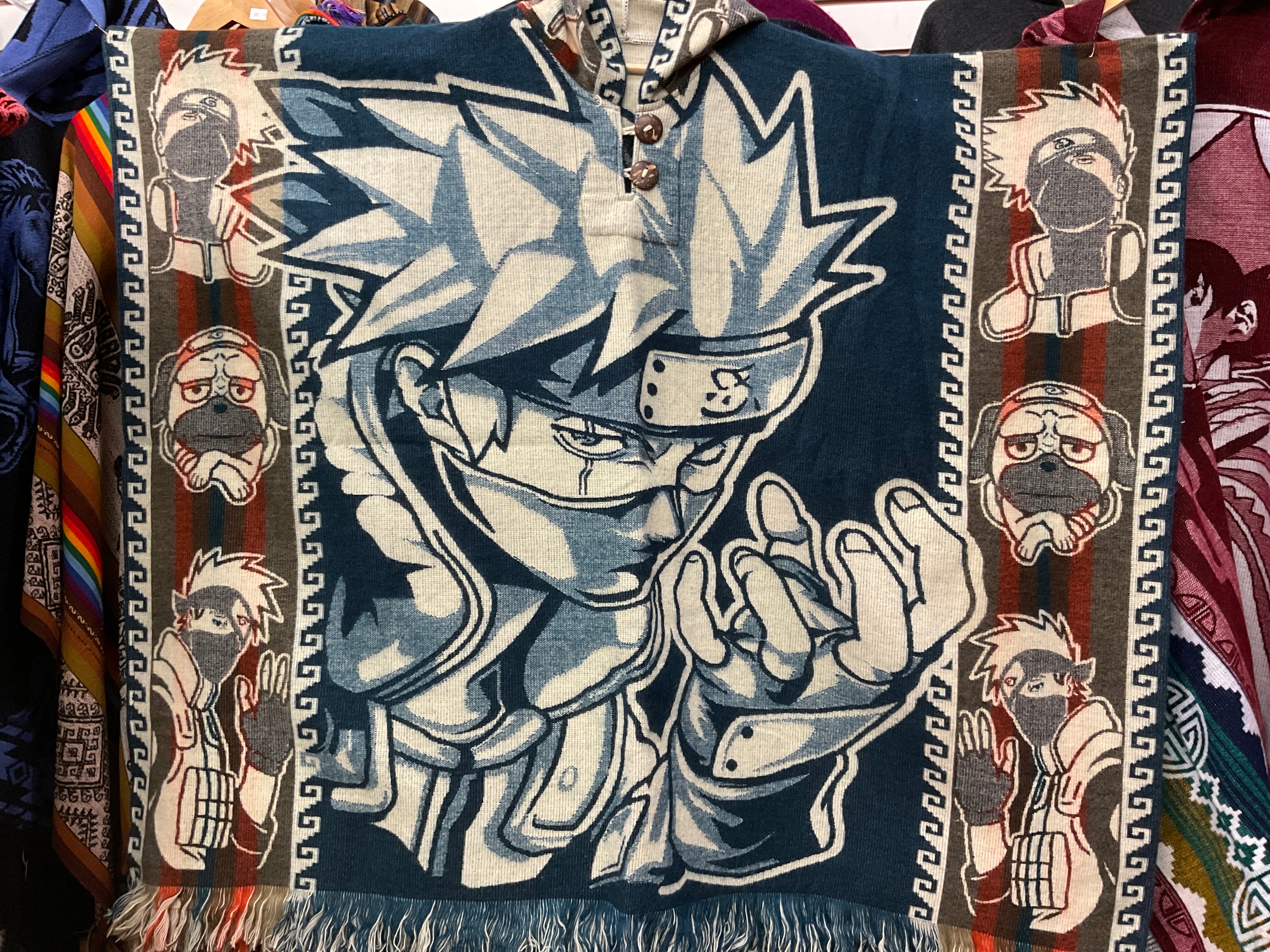 Alpaca Wool Poncho with Hood - Naruto