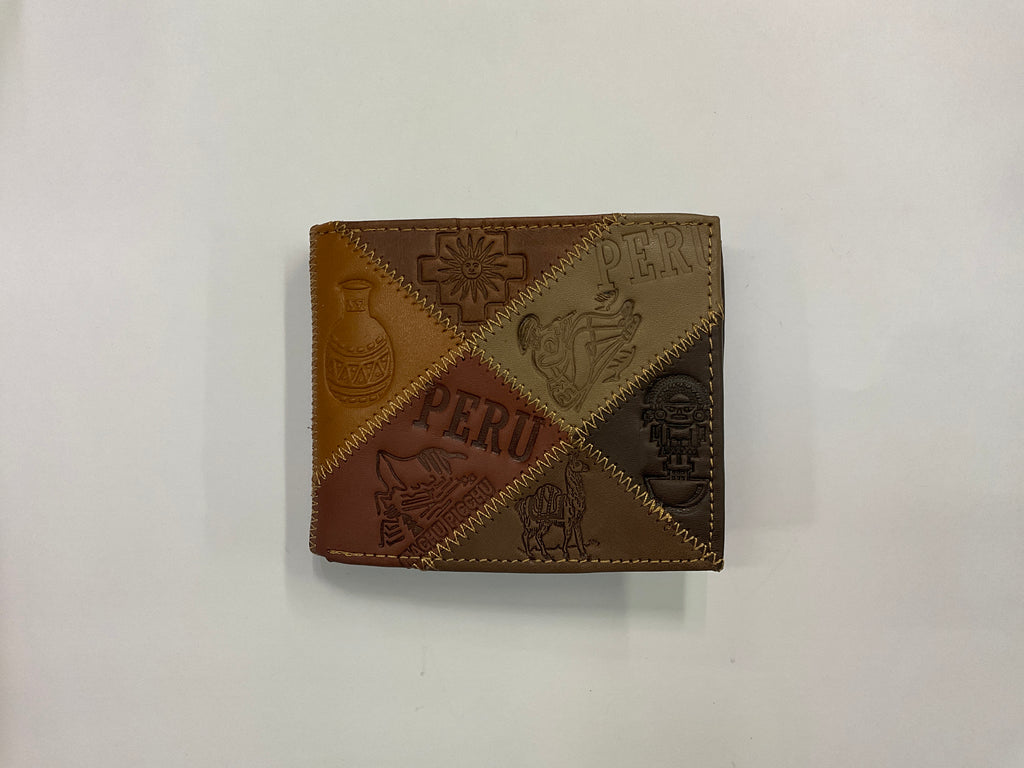 Billetera de cuero doble hecha a mano