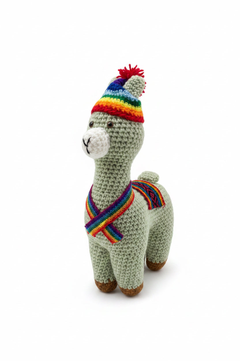 Handmade Crochet Llama Plush – Peruvian Andean Stuffed Animal Toy