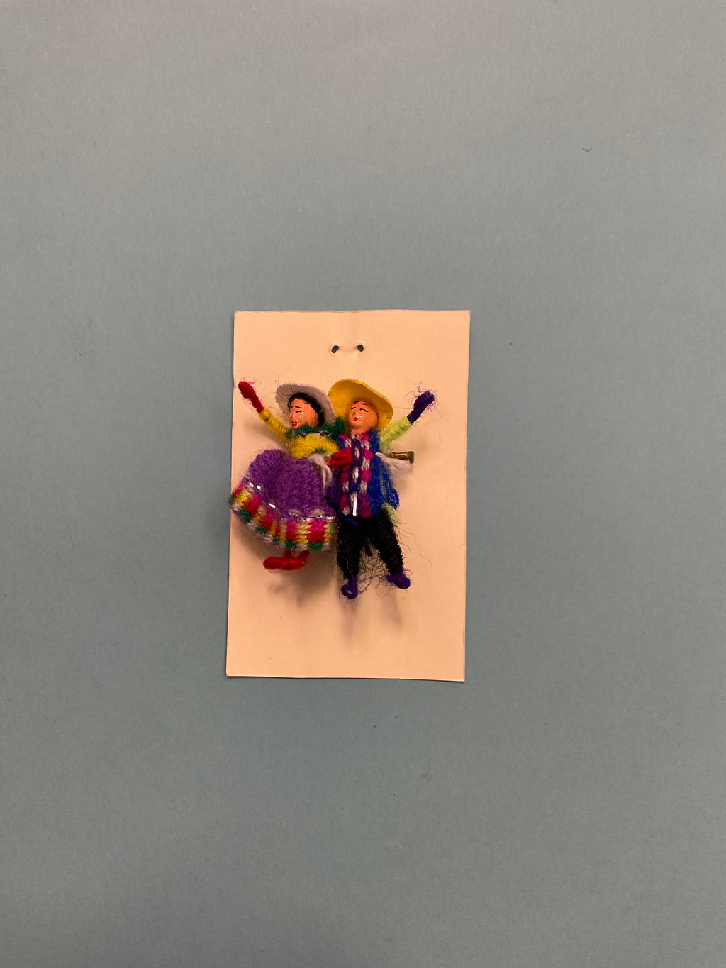 Handmade Andean Couple Worry Doll Pins