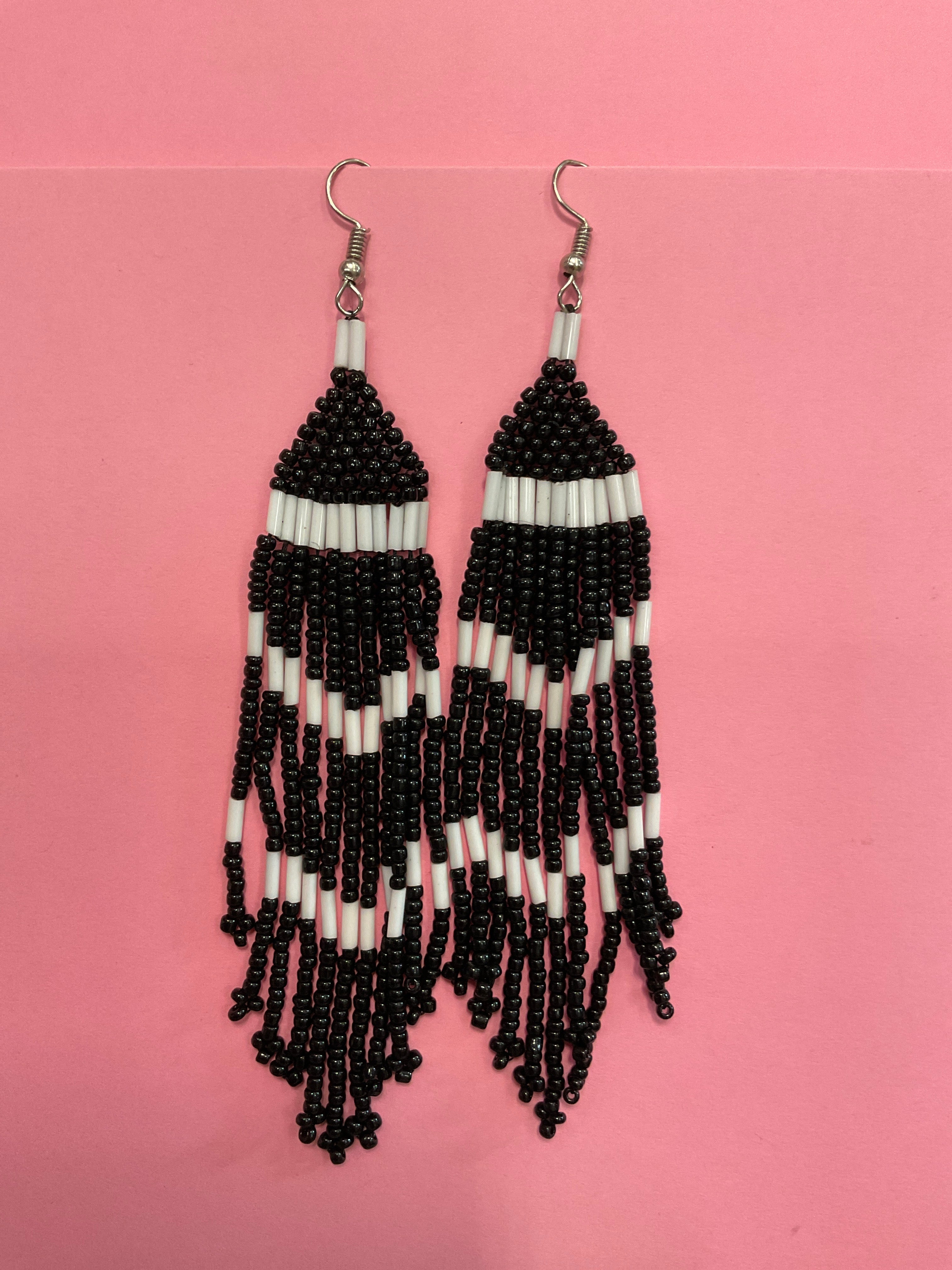 Beaded Fringe Earrings