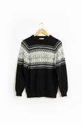 Llama Motif Alpaca Crewneck Sweater