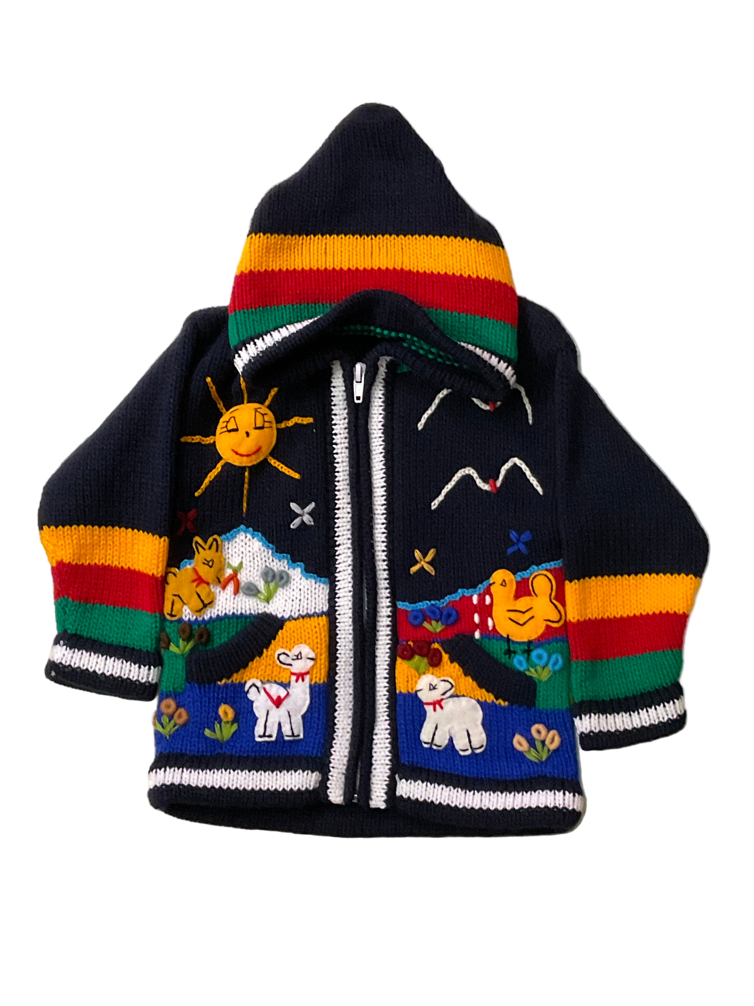 Suéter tipo cárdigan tejido a mano para niños