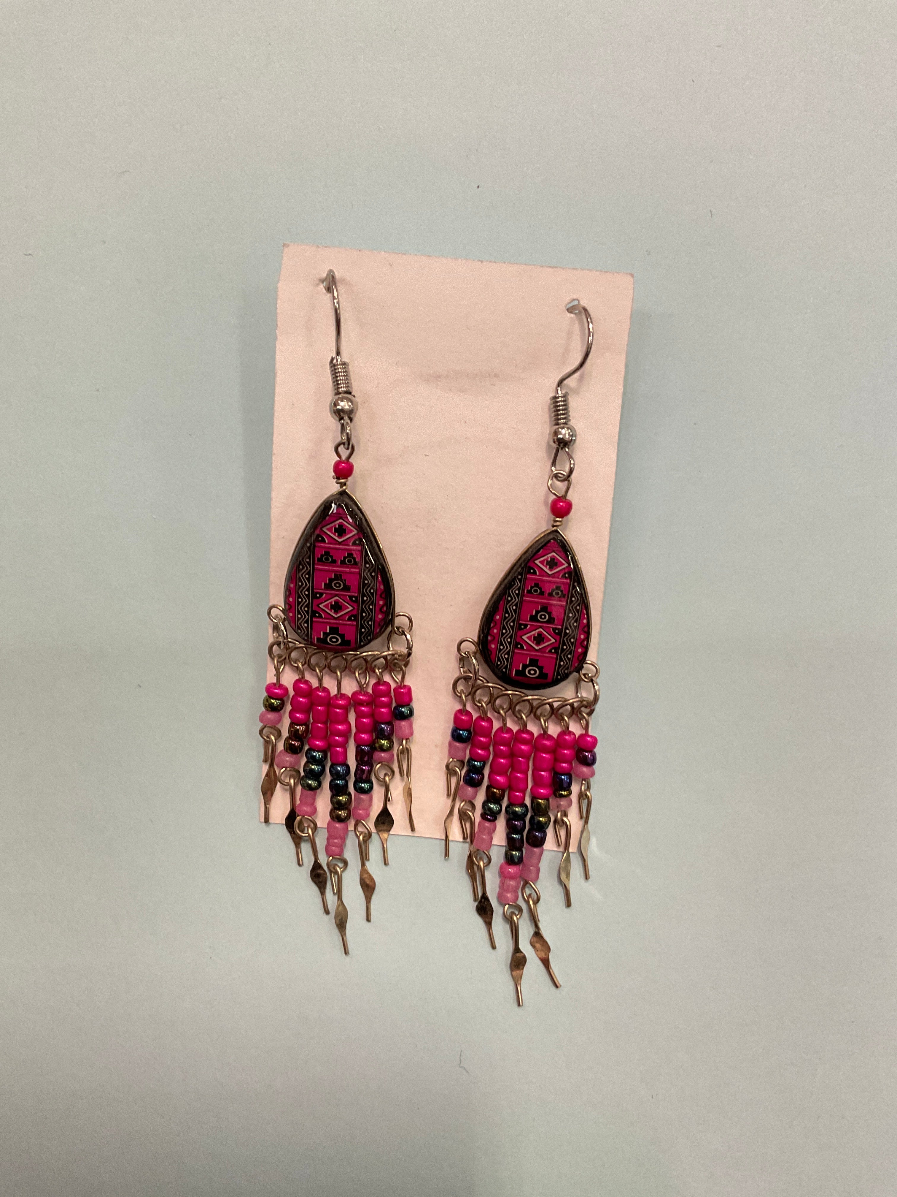 Hand Painted Tribal Earrings