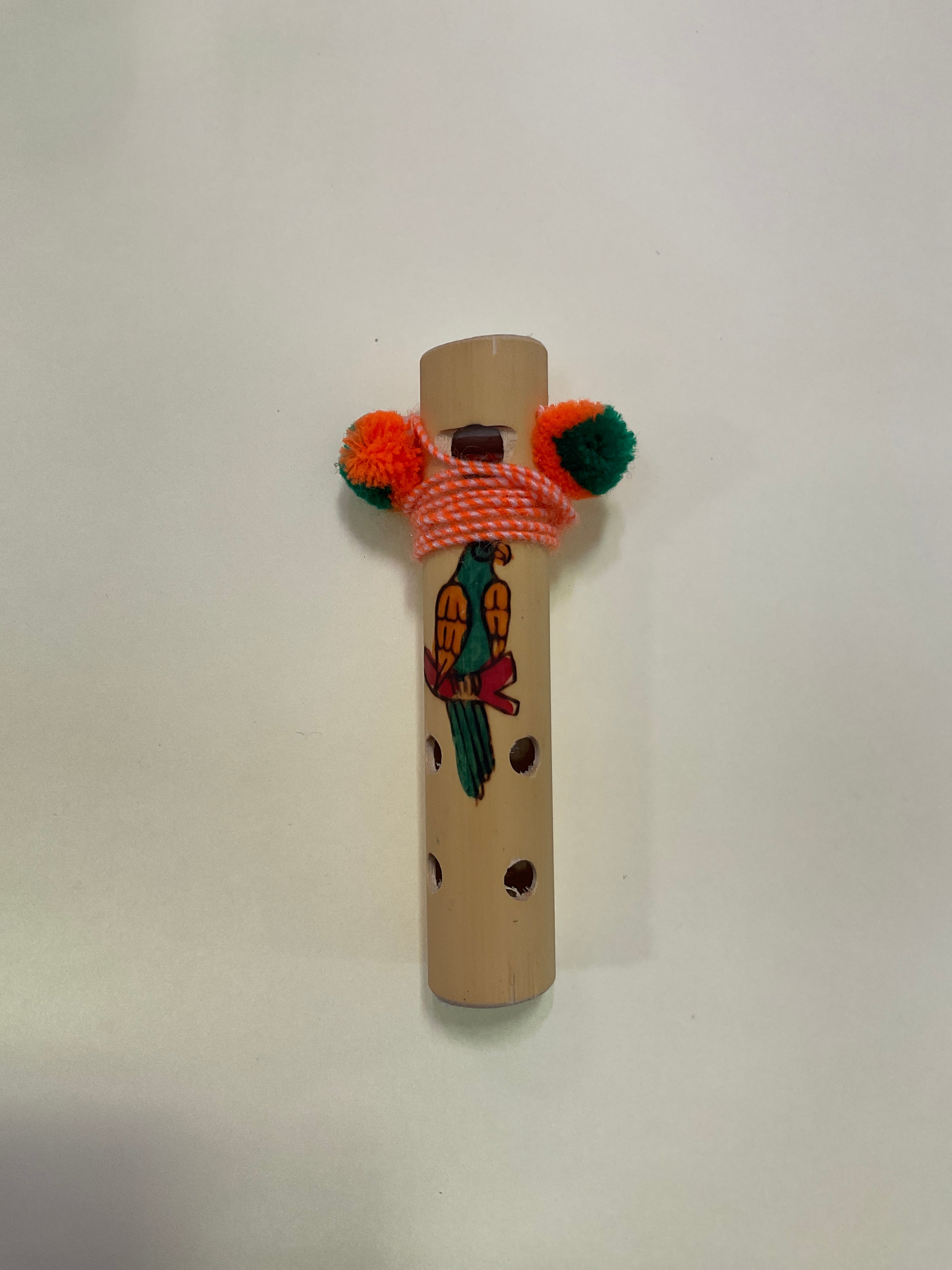 Bamboo Flute with Cord and Design