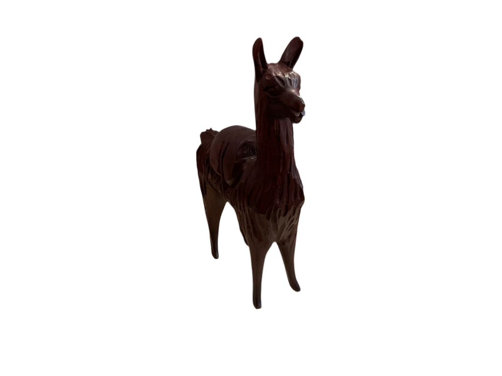 Llama tallada en madera de caoba (20cm)