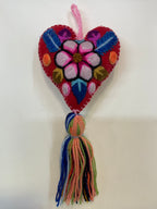 Embroidered Wool Heart Ornament