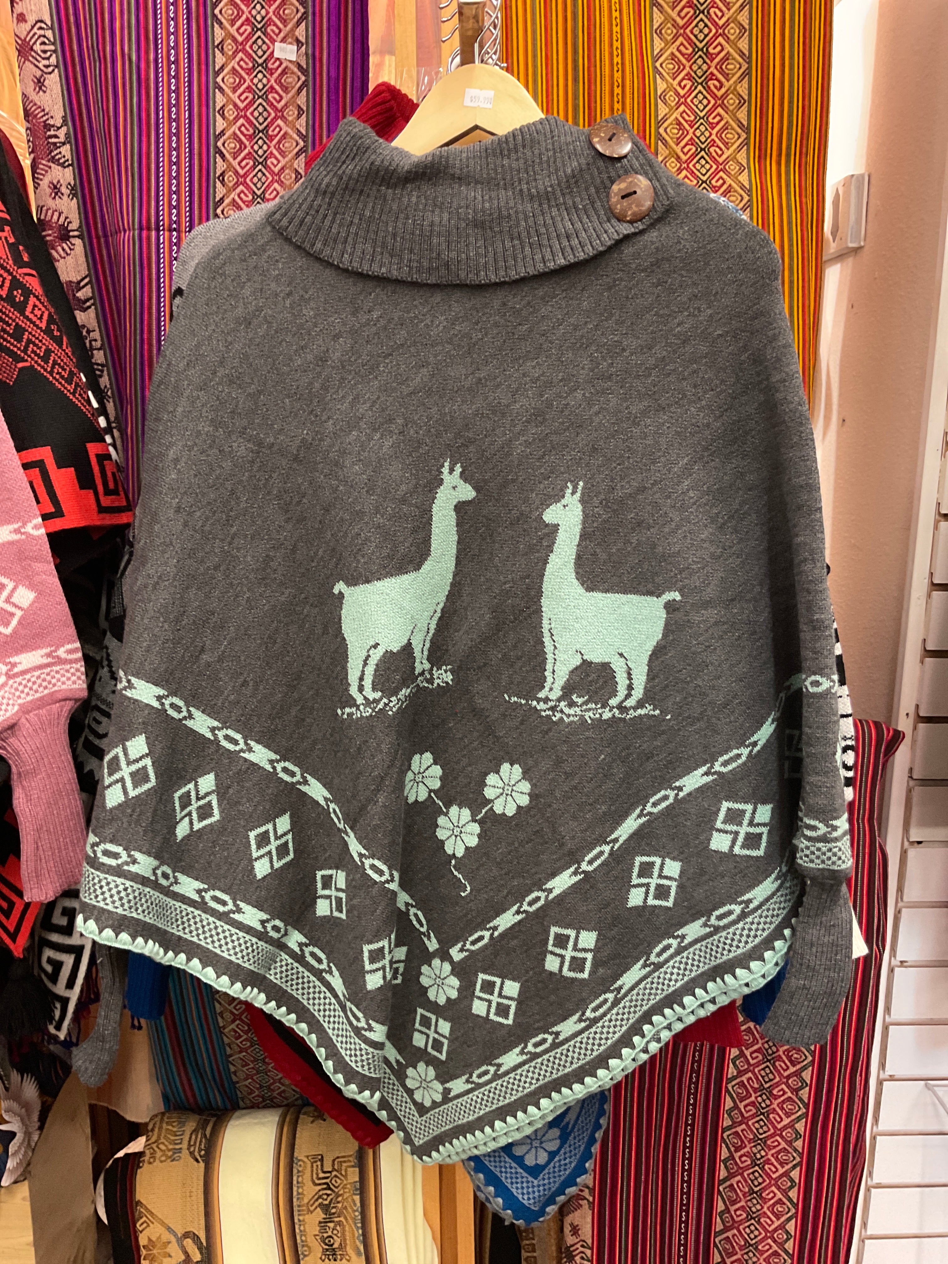 Poncho con mangas para mujer