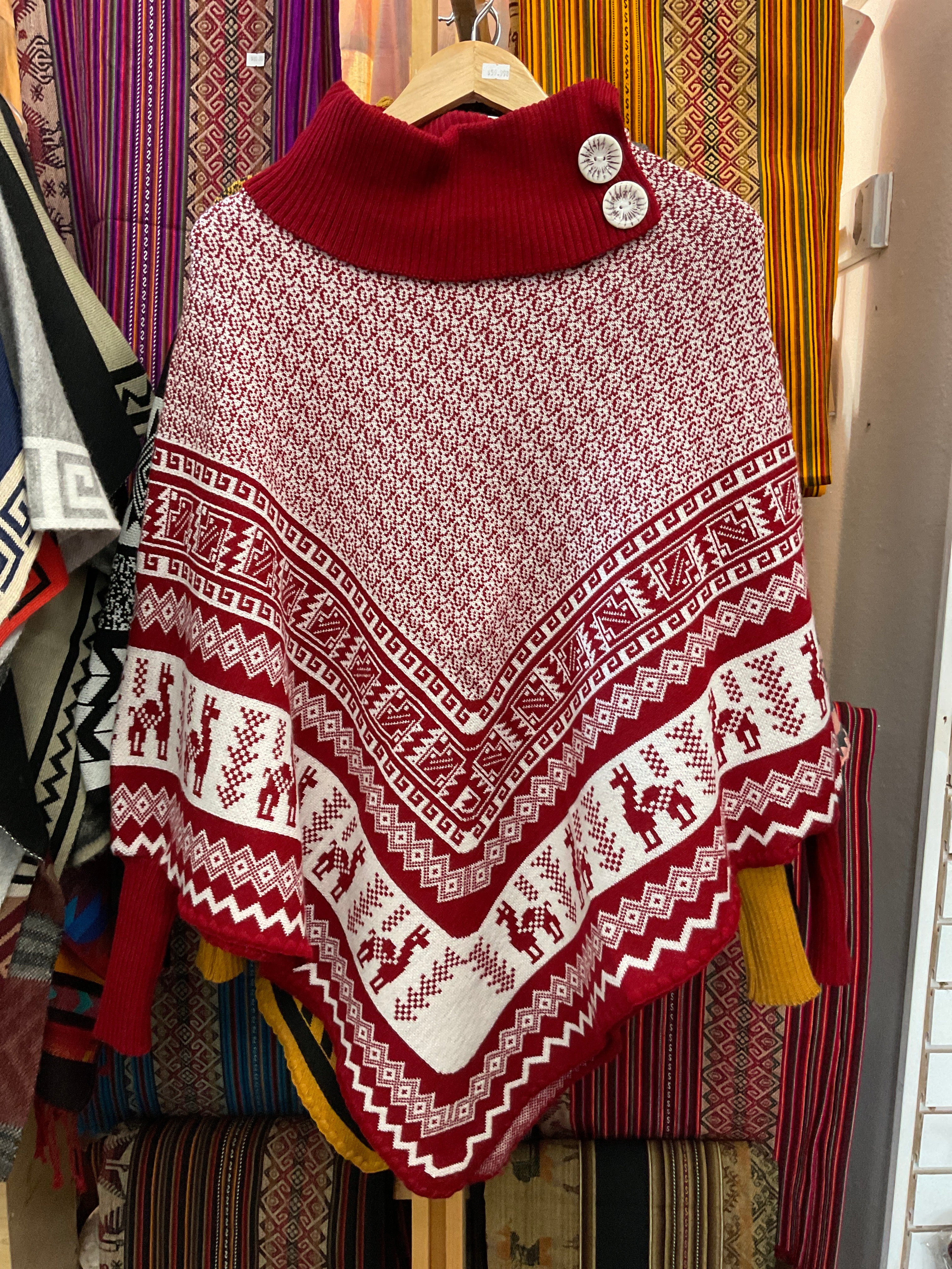 Poncho con mangas para mujer