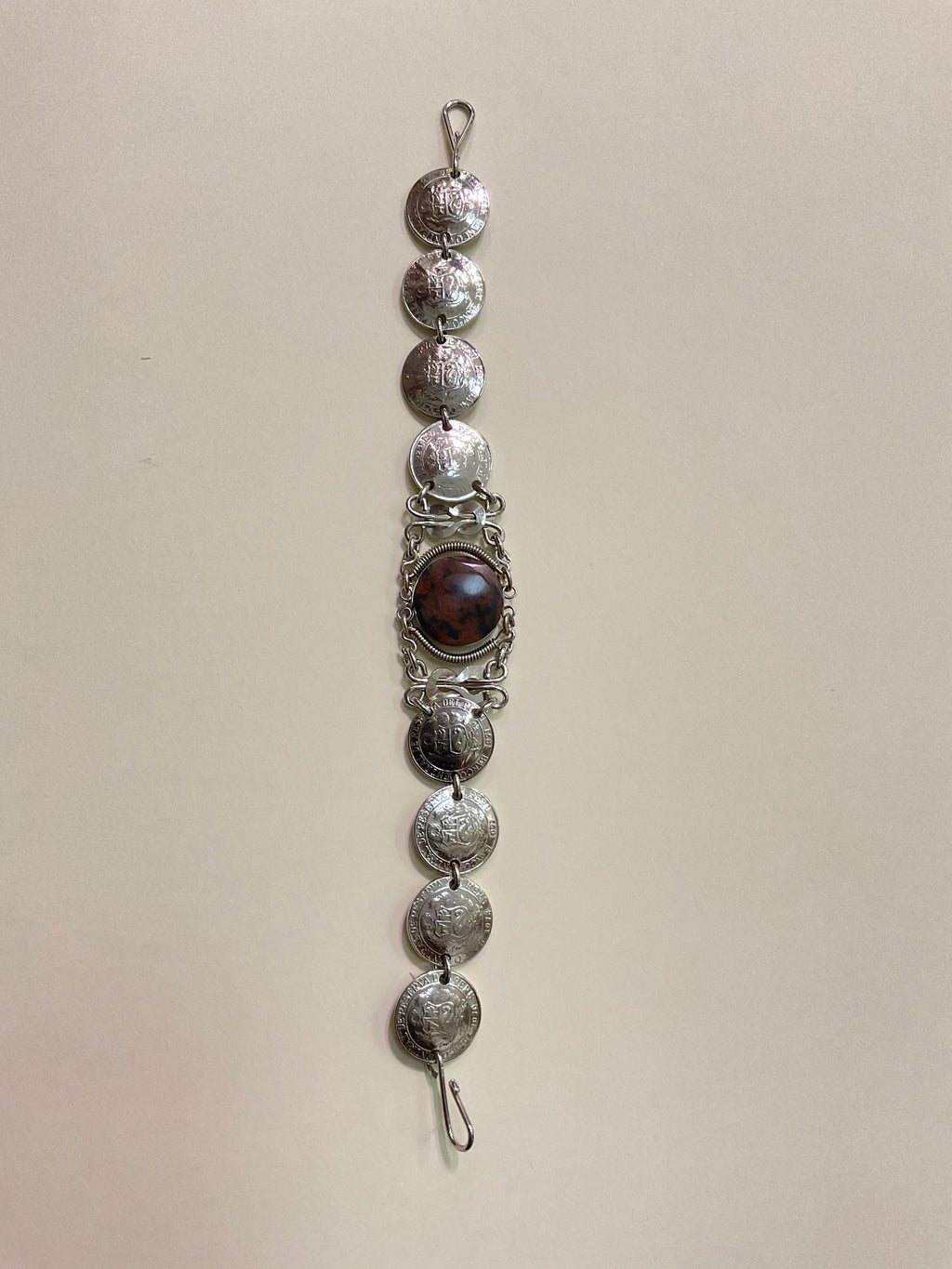 Peruvian Coin With Stone Bracelet