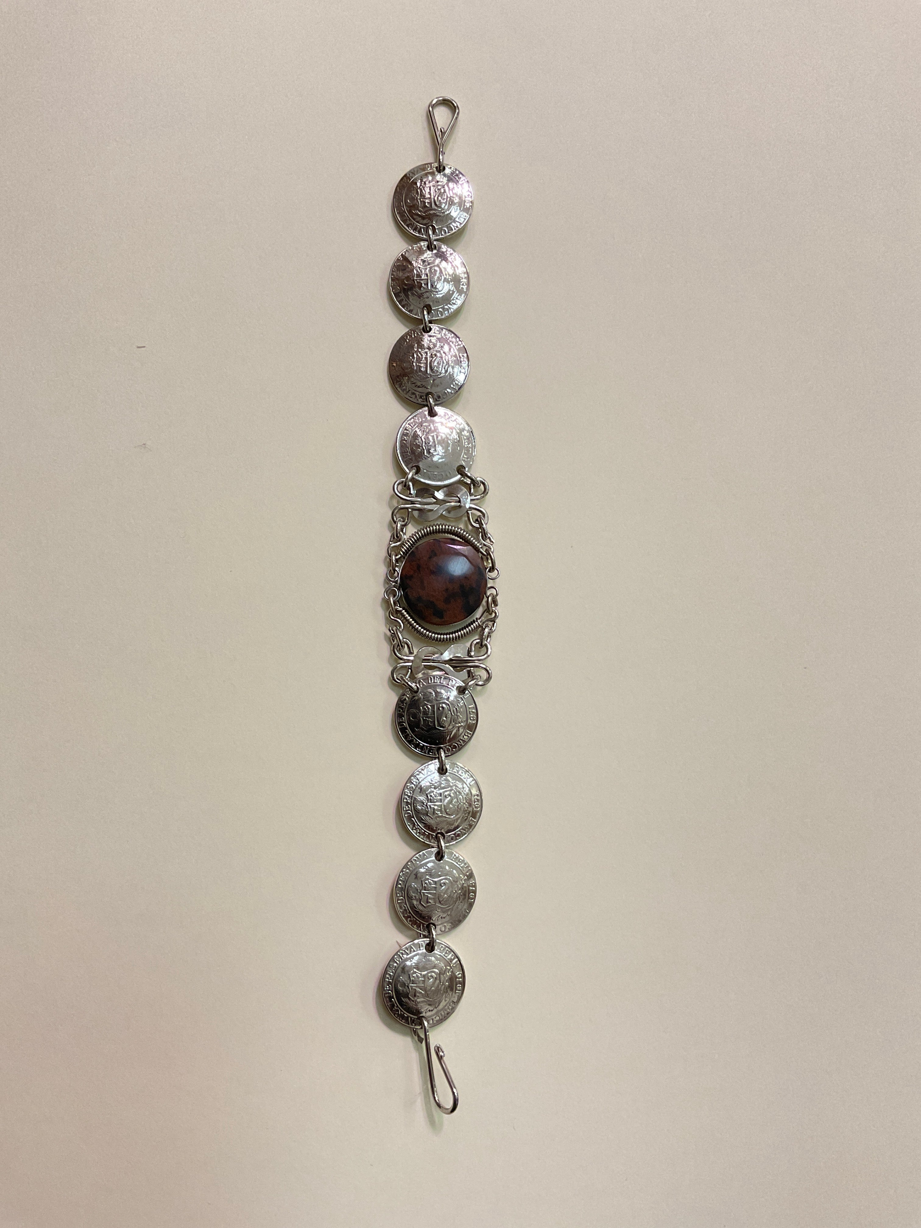 Peruvian Coin With Stone Bracelet