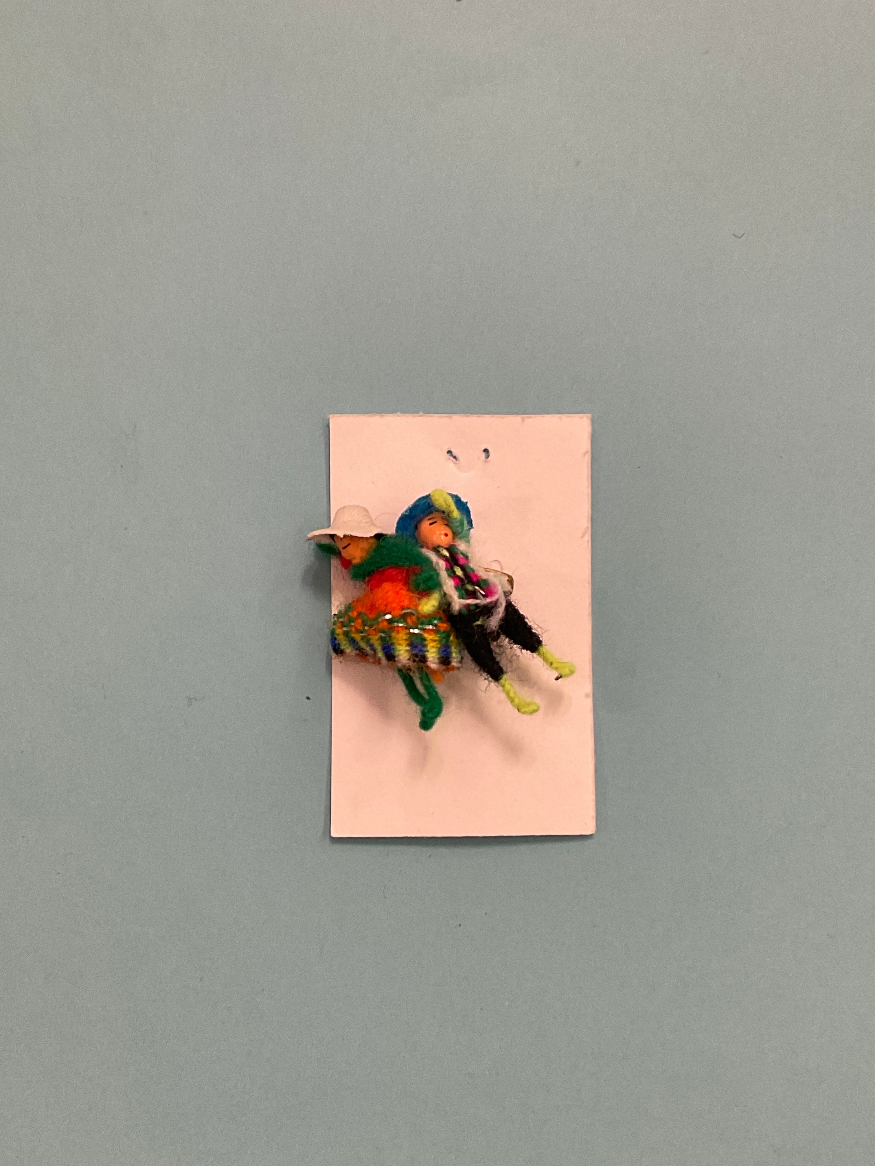 Handmade Andean Couple Worry Doll Pins