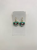 Green Heart Earrings