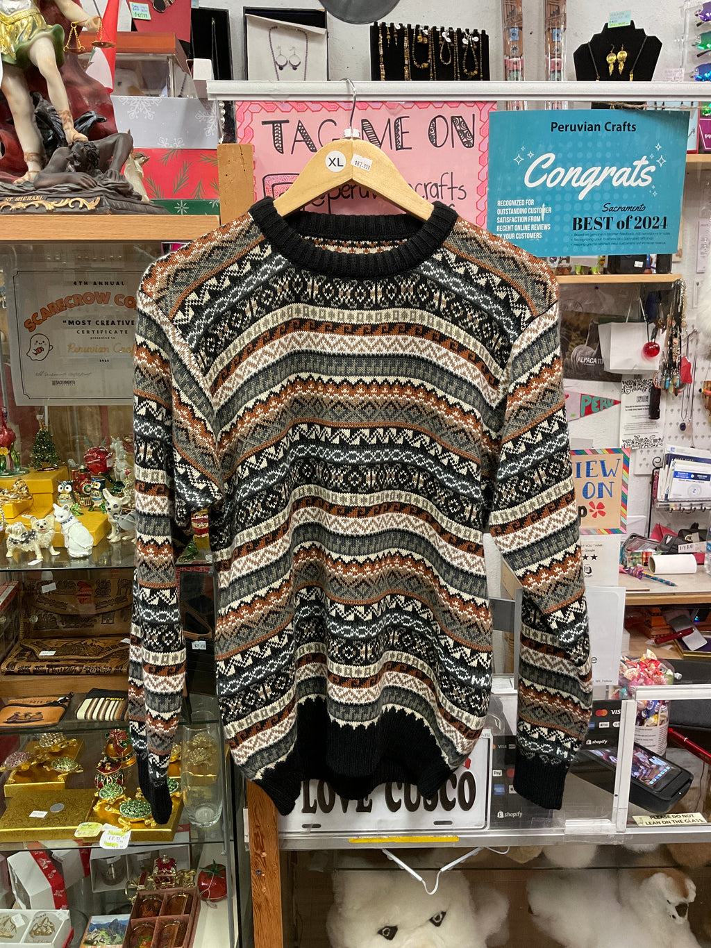 100% alpaca crewneck sweater