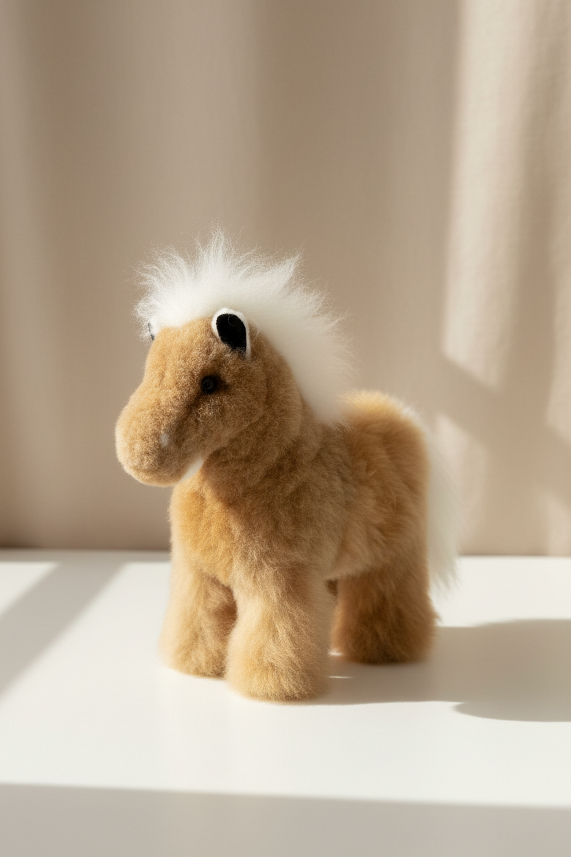 Kusi Friends Horse — 9.5" Baby Alpaca Fur Stuffed Animal