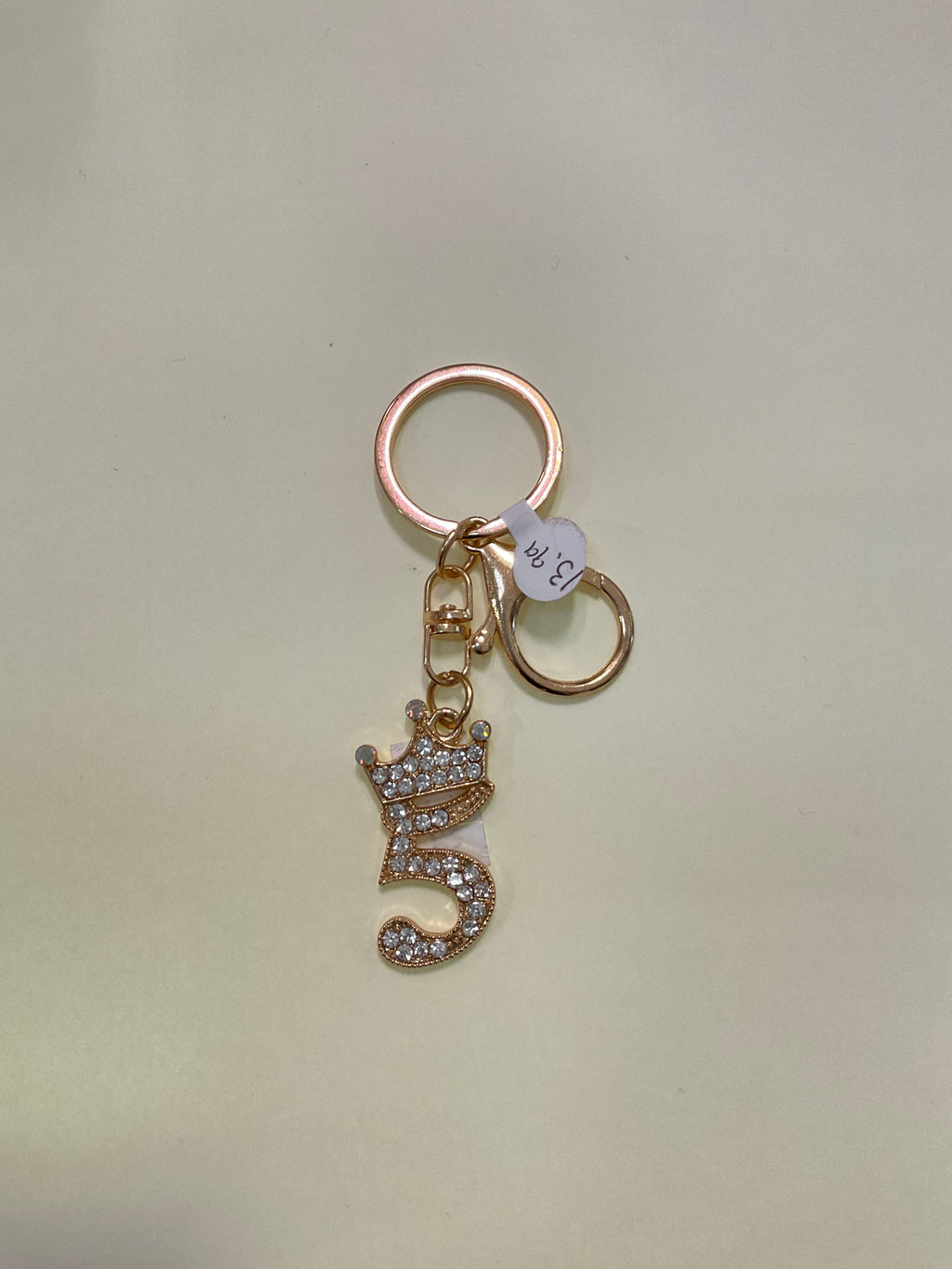 Rhinestone Gold Plated Keychain