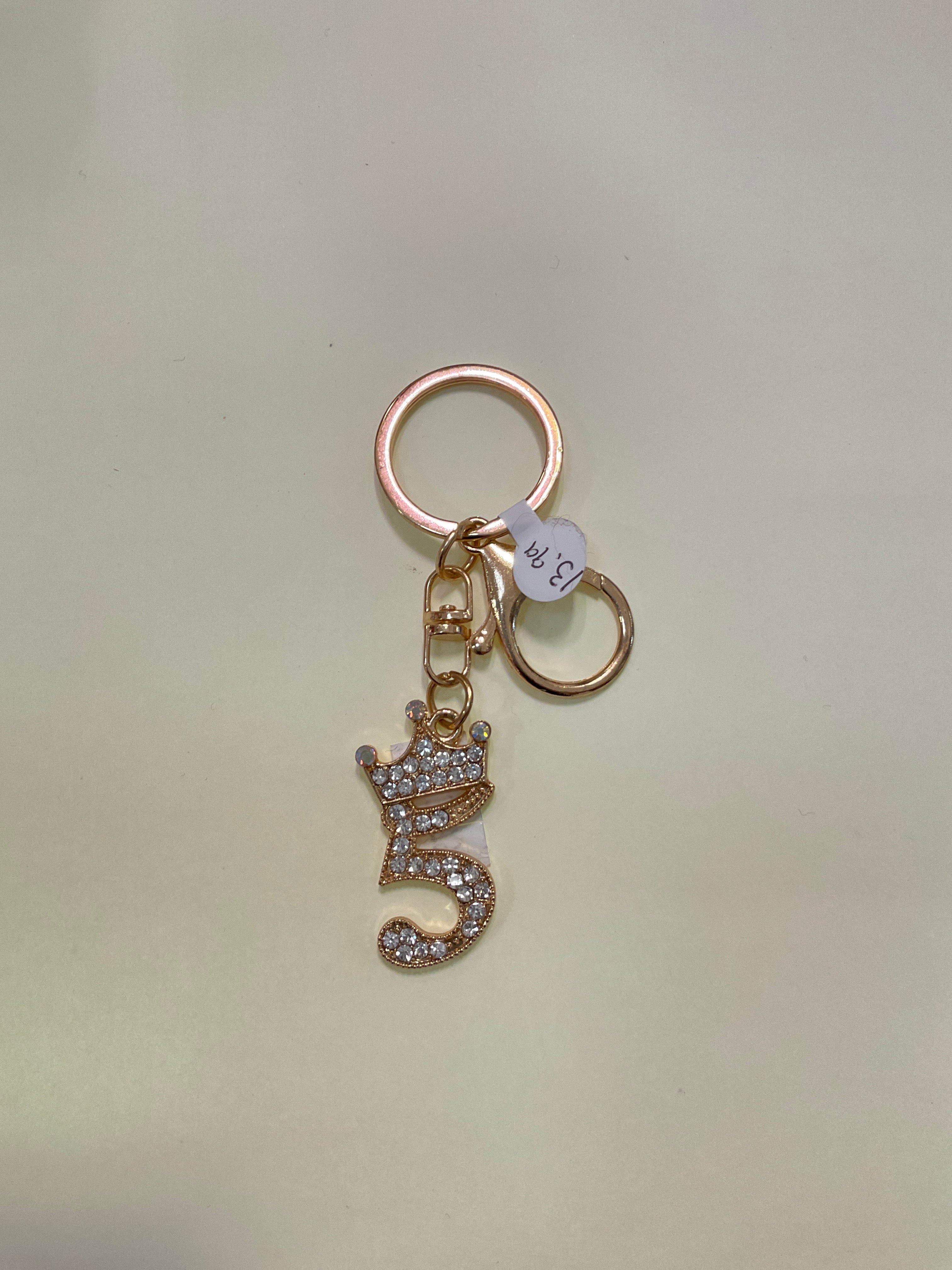 Rhinestone Gold Plated Keychain