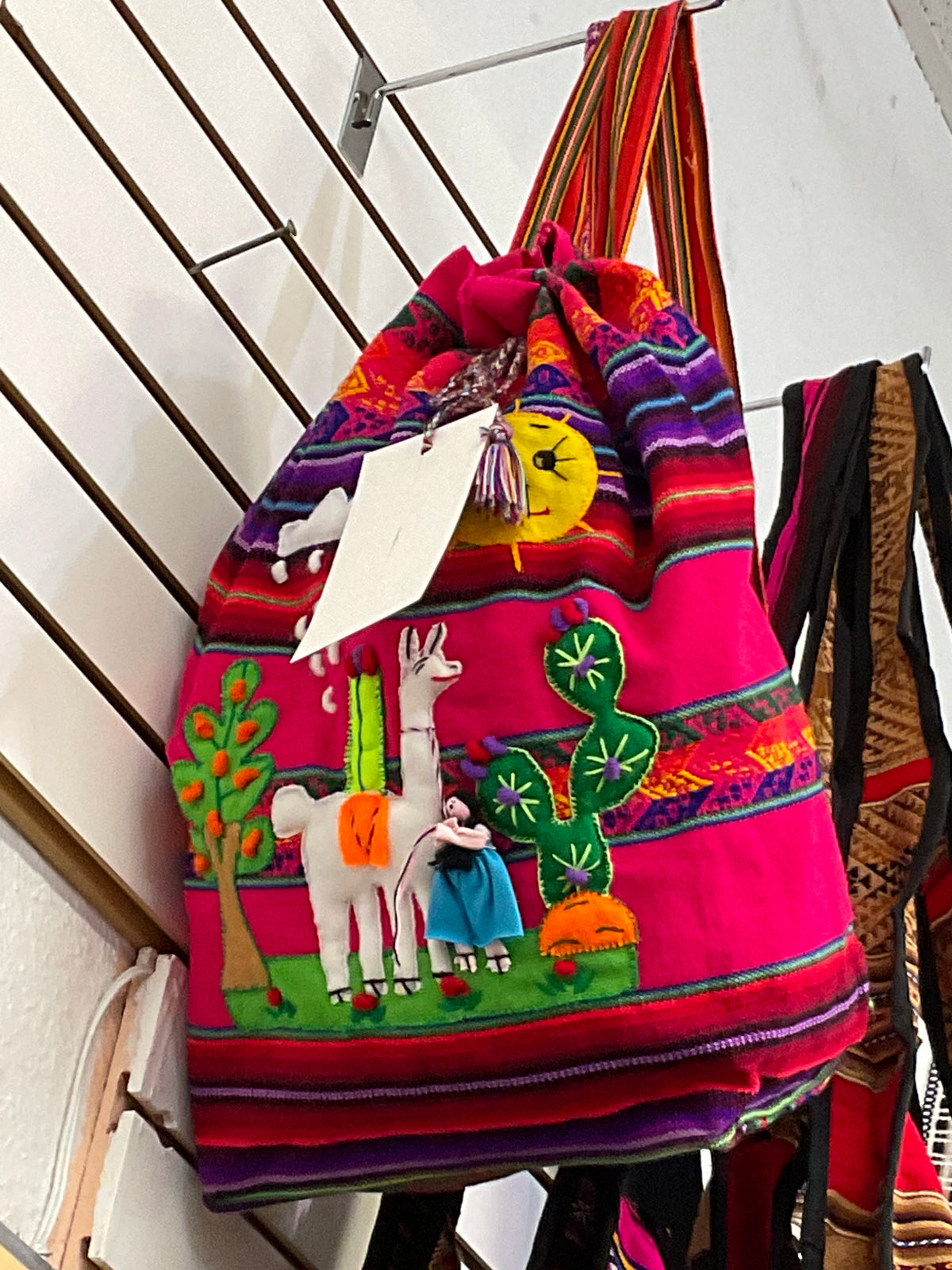 Handmade Backpack Carved in Peru Peruvian Actecas Peruvian Hand-tooled Leather and Textile Backpack Purse - Etsy main image 4
