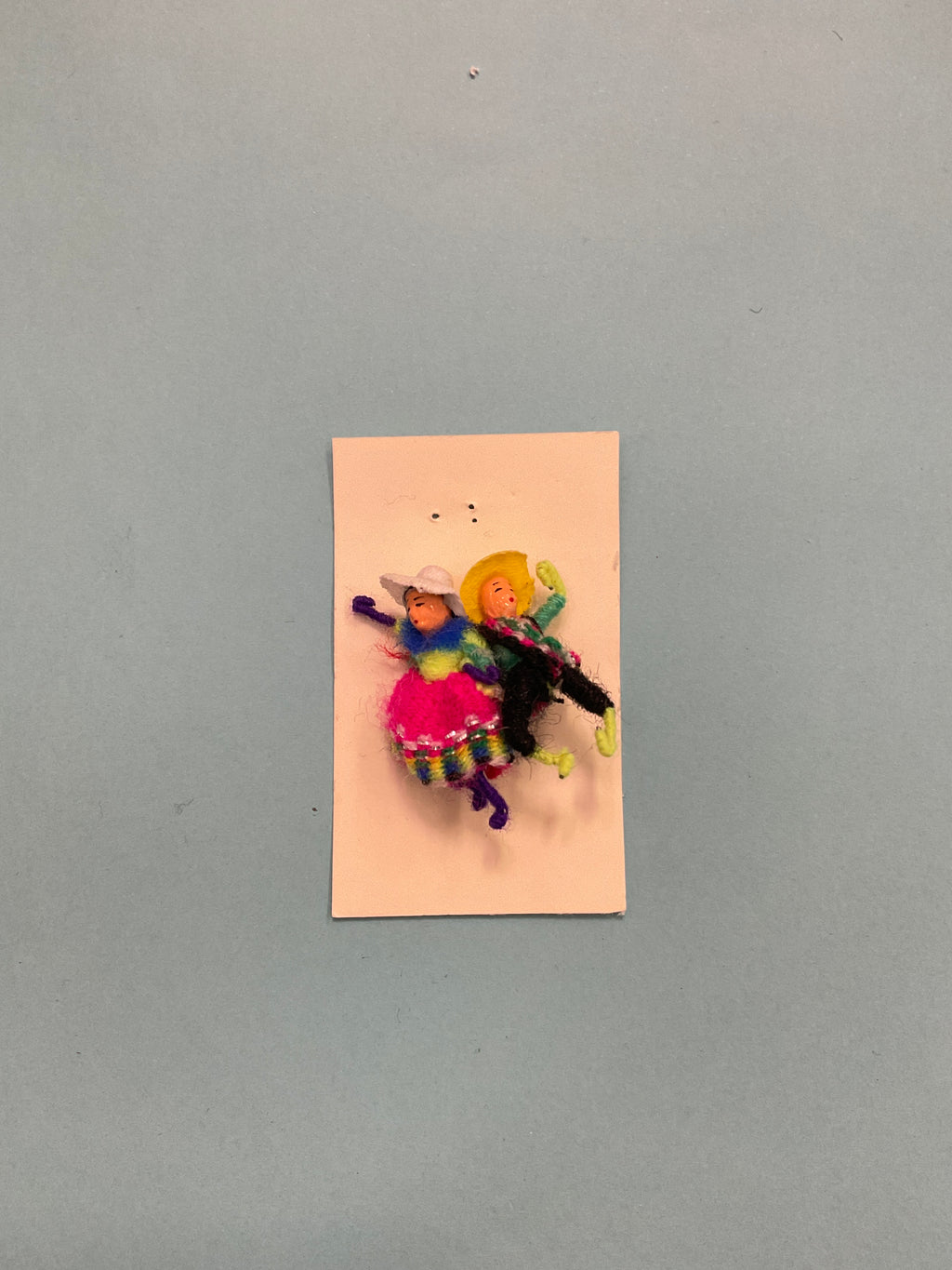 Handmade Andean Couple Worry Doll Pins